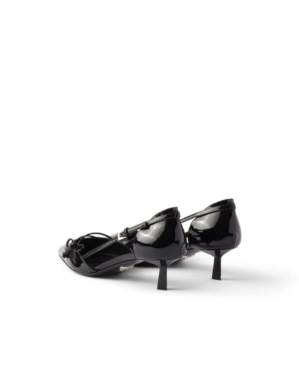 Prada Black Open Side Patent Leather Pumps, Size 35