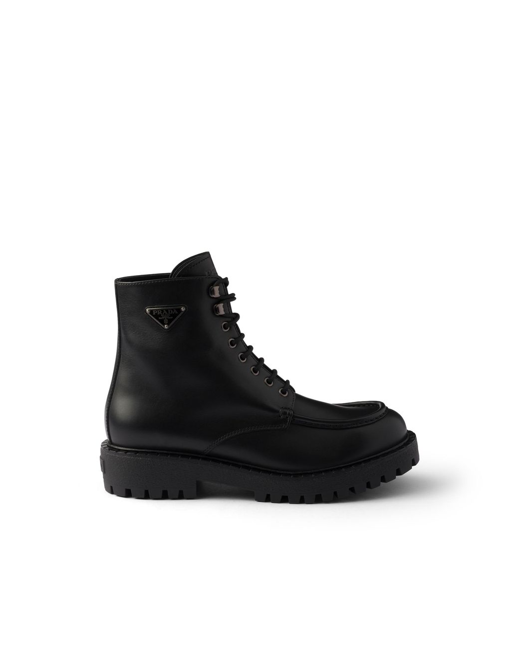 Prada Black Laced Leather Booties for men