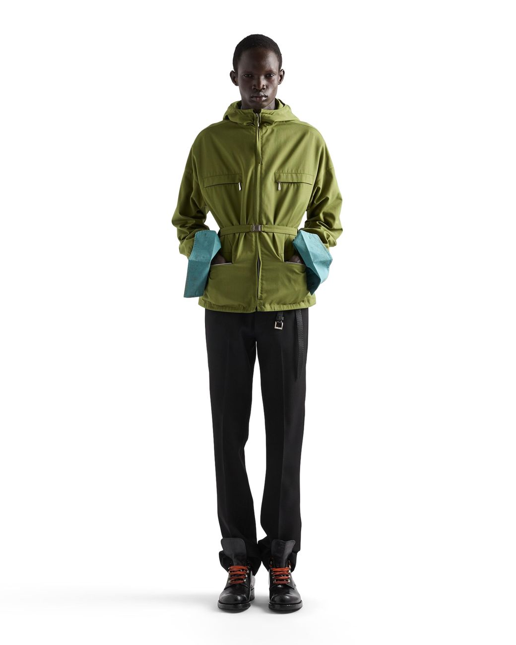 Prada Green Technical Fabric Jacket, Grass for men