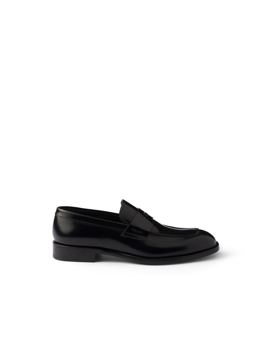Prada Black Brushed Leather Loafers for men