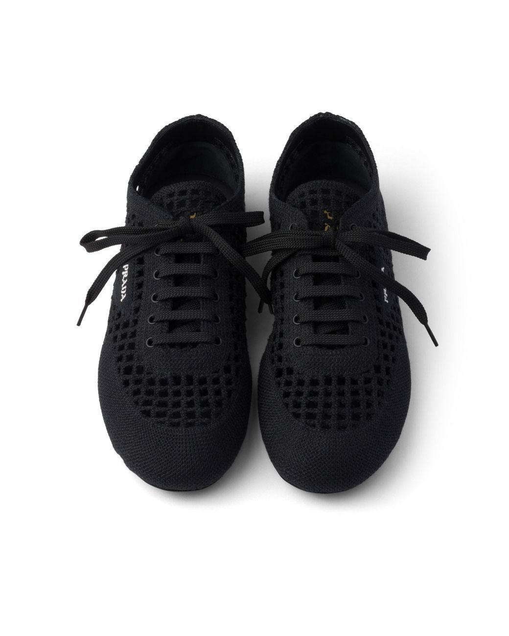 Prada Black Collapse Crochet Laced Sneakers