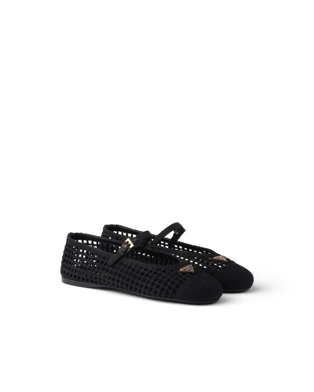 Prada Black Crochet Ballerinas, Size 35