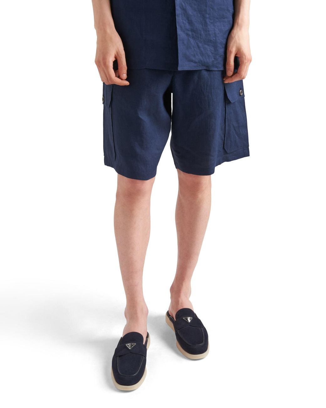 Prada Sabots Aus Wildleder, Herren, Größe 7,5 in Blue für Herren