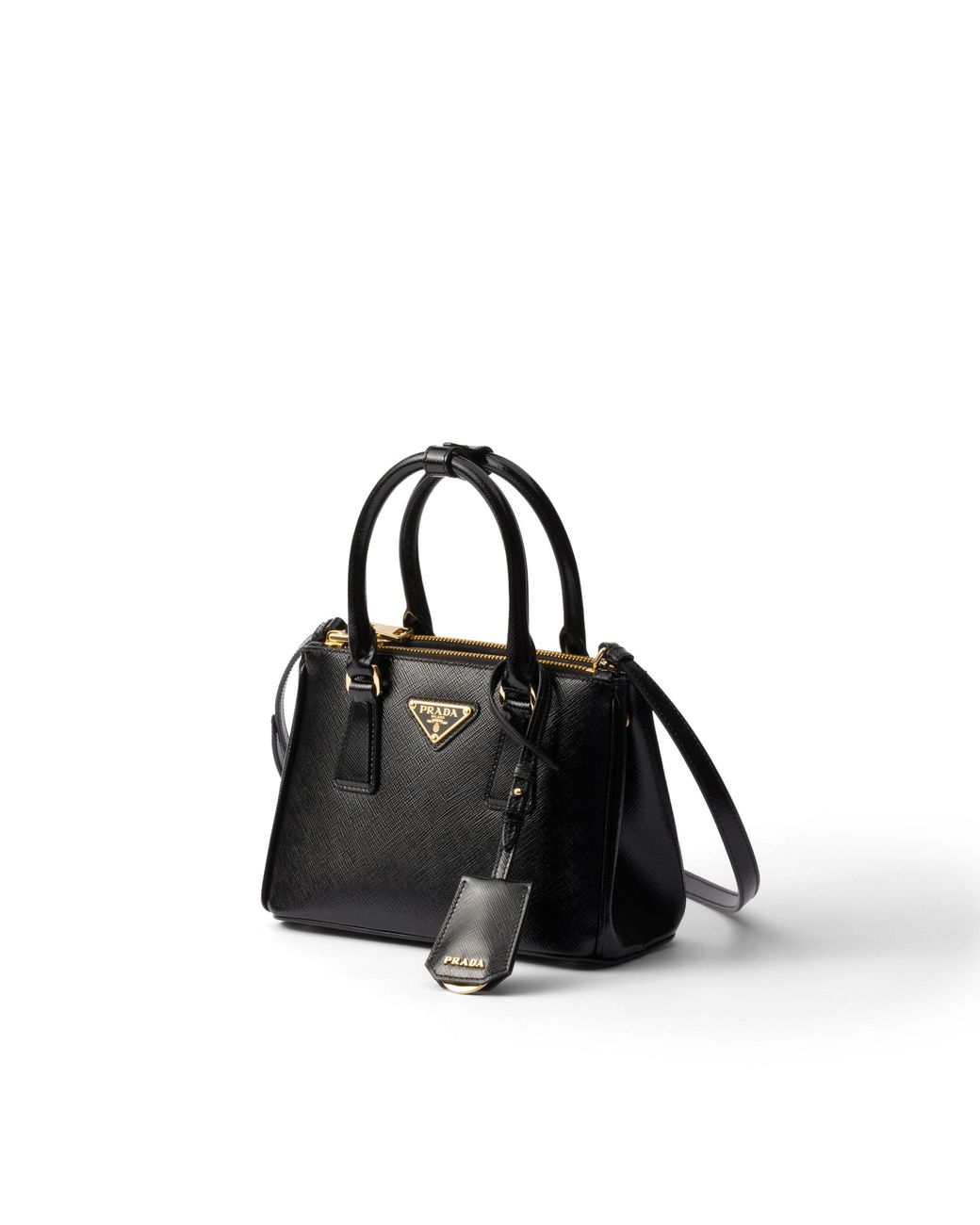 Prada Black Galleria Mini Patent Saffiano Bag