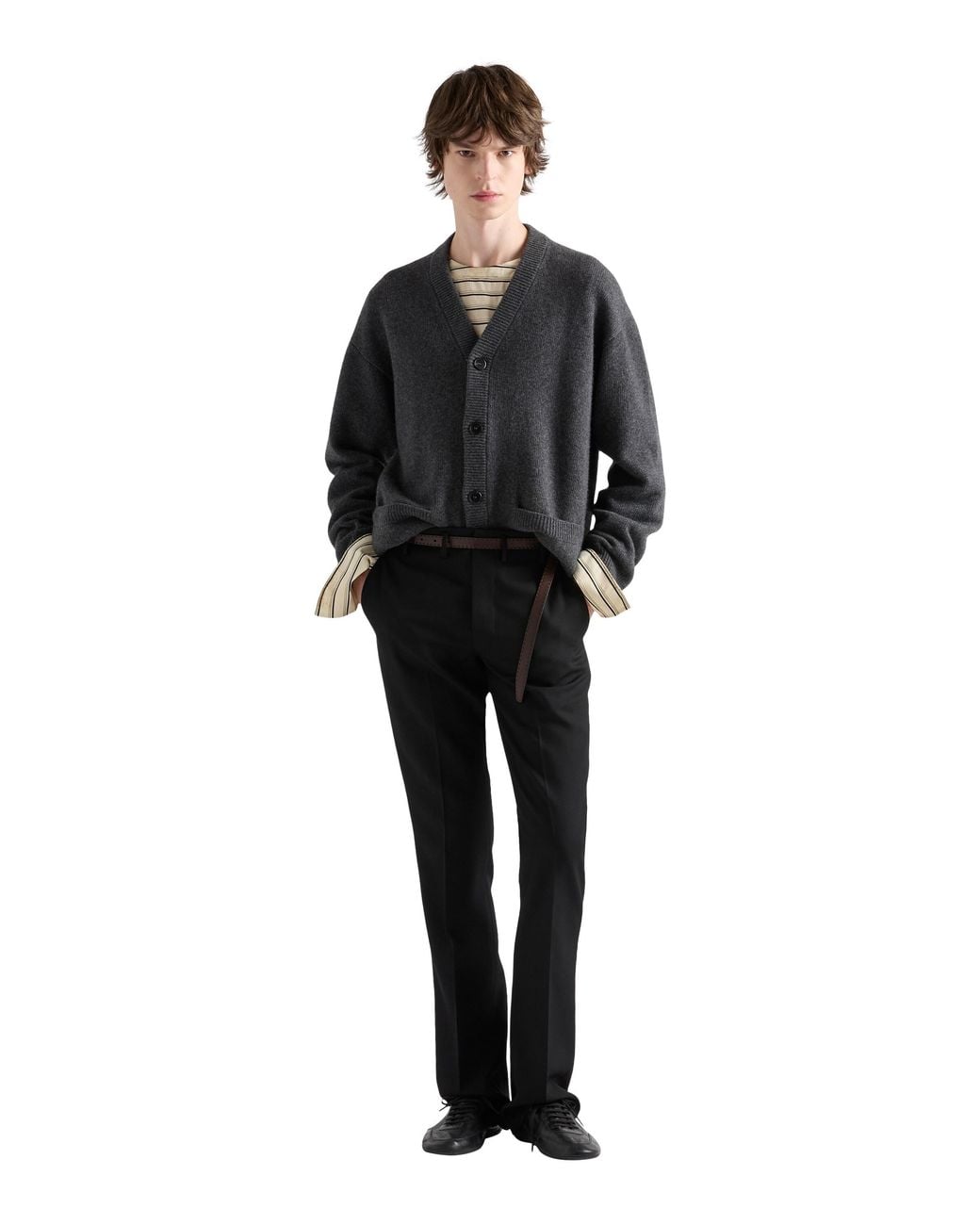Prada Blue Re-Cashmere Cardigan for men