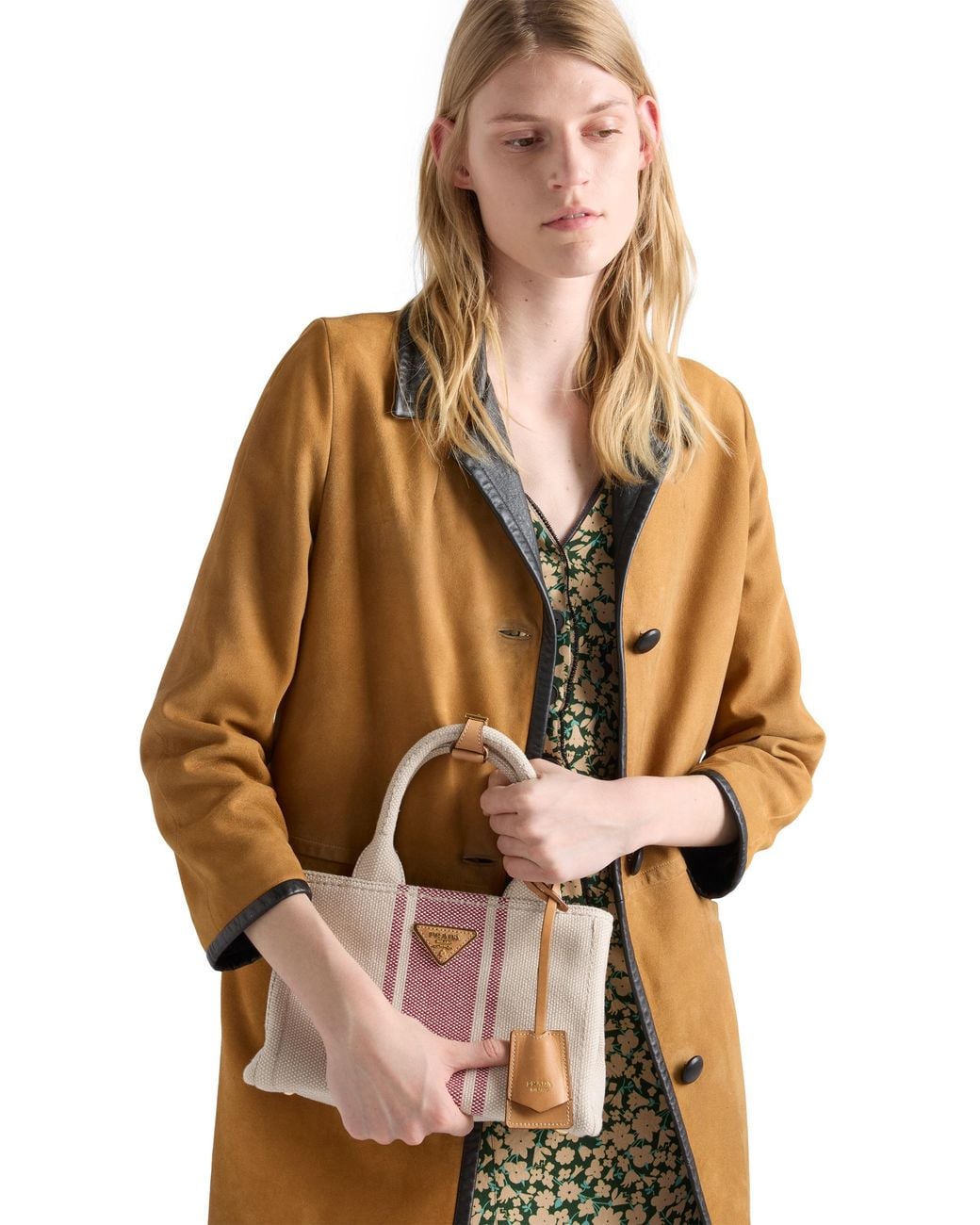 Prada Pink Jardinière Small Cotton Canvas Bag
