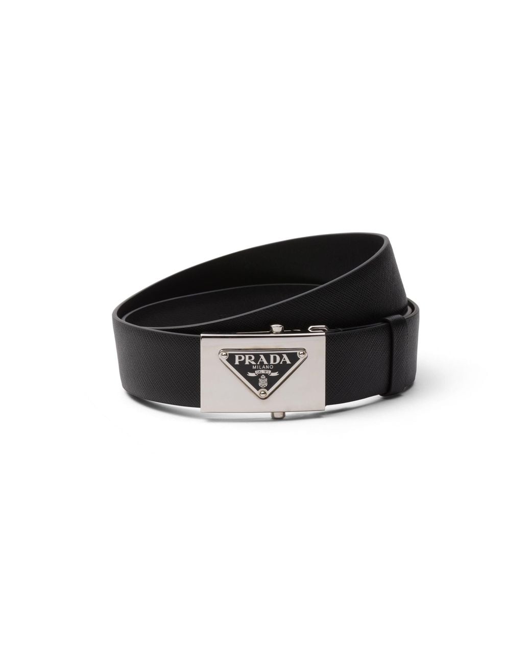 Prada Black Saffiano Leather Belt for men