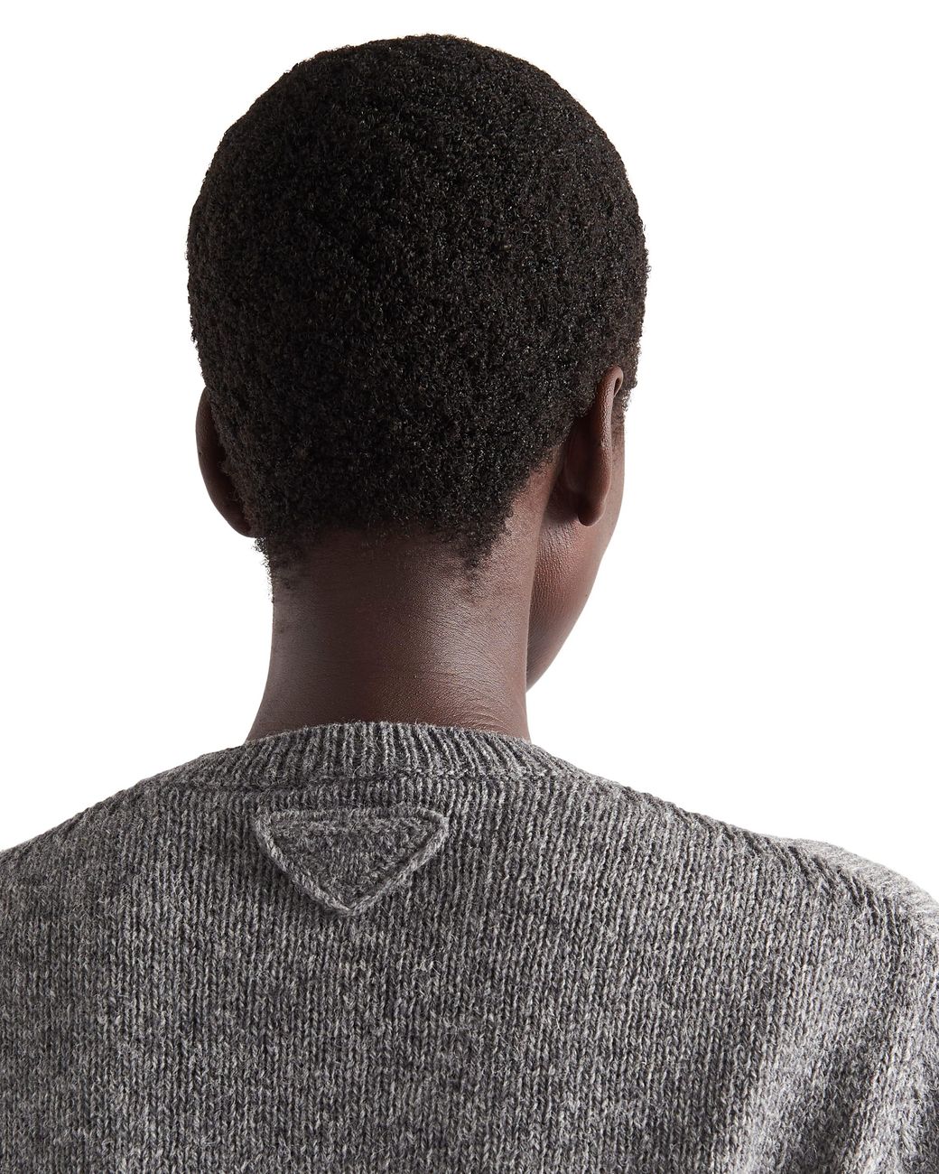 Prada Gray Wool And Cashmere Crew-Neck Sweater