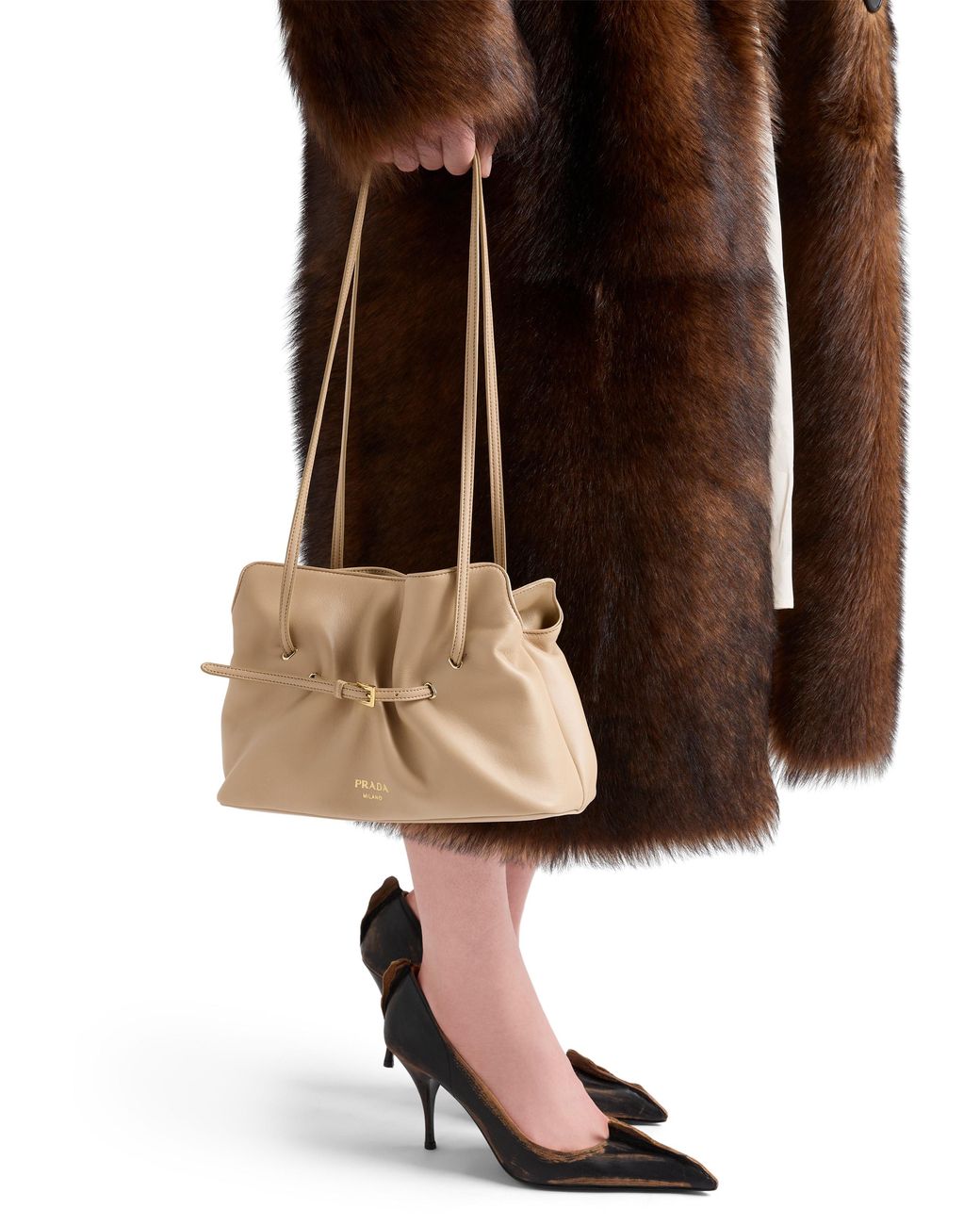 Prada Natural Dada Small Nappa Leather Bag