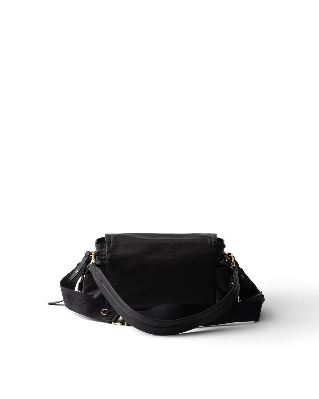 Prada Black Explore Medium Nappa Leather Shoulder Bag With Flap