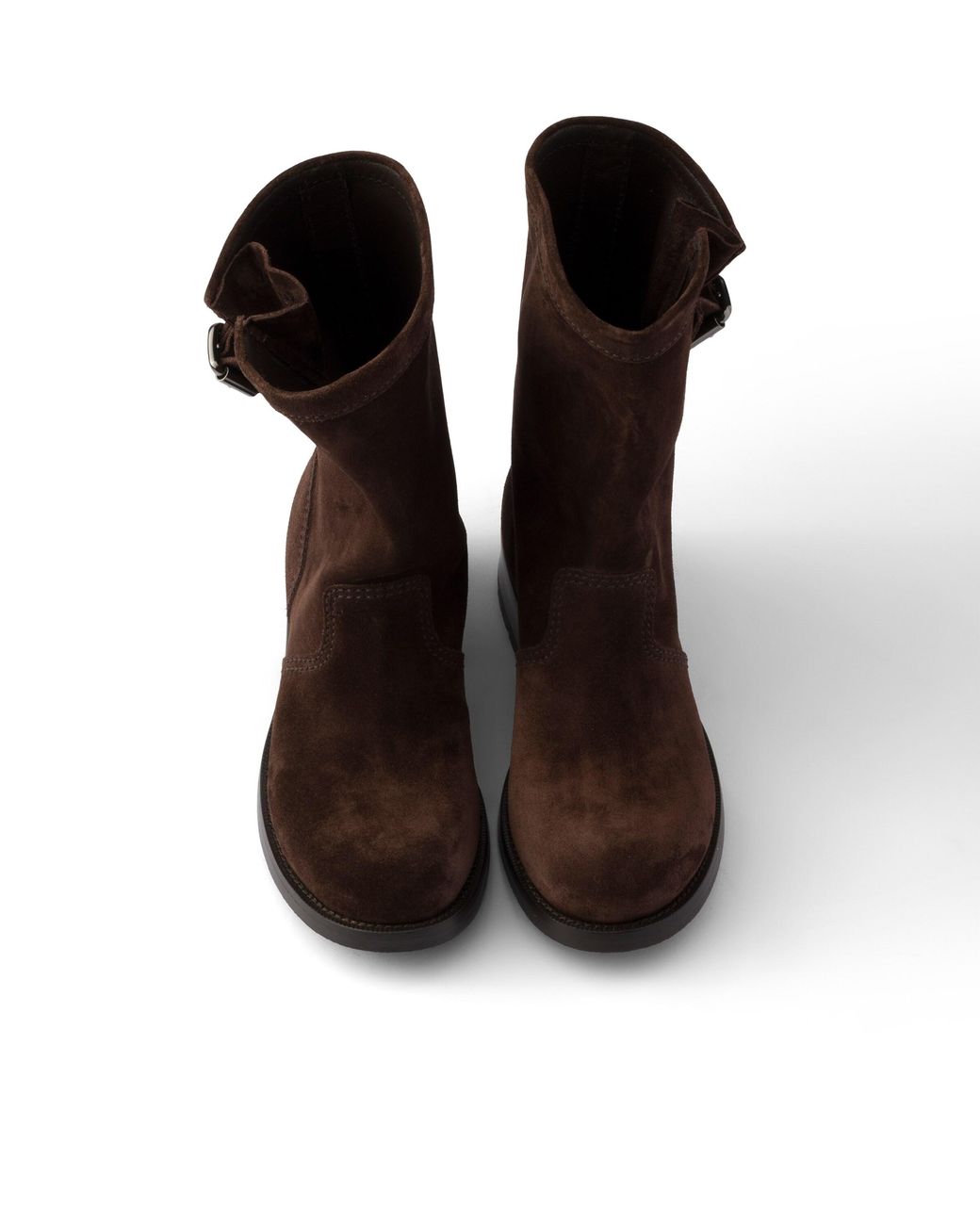 Prada Black Suede Mid-Calf Boots, Dark