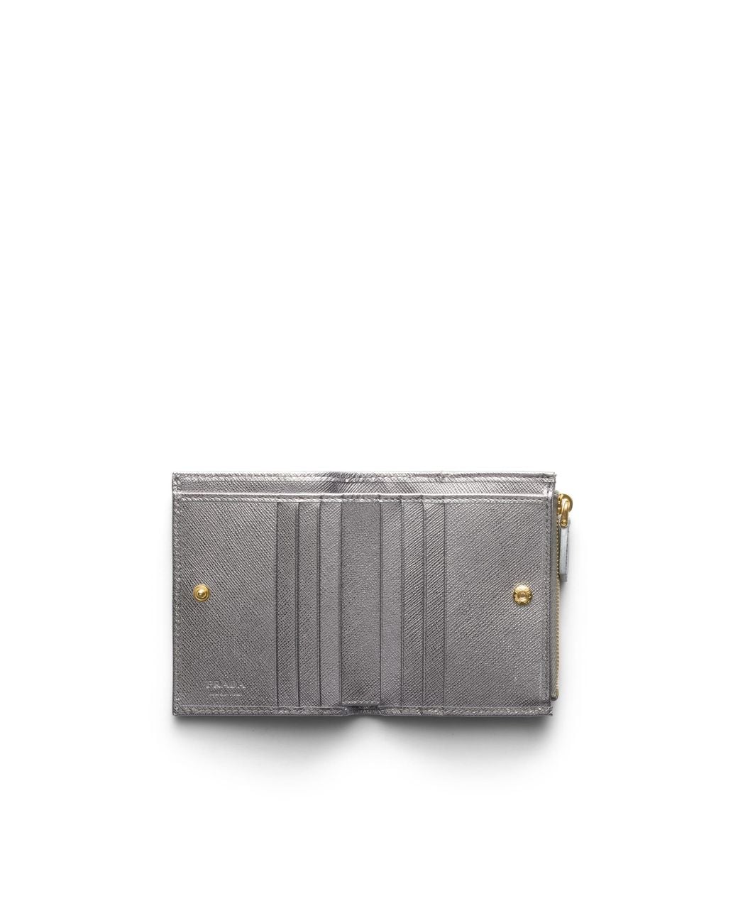 Prada White Small Saffiano Leather Wallet
