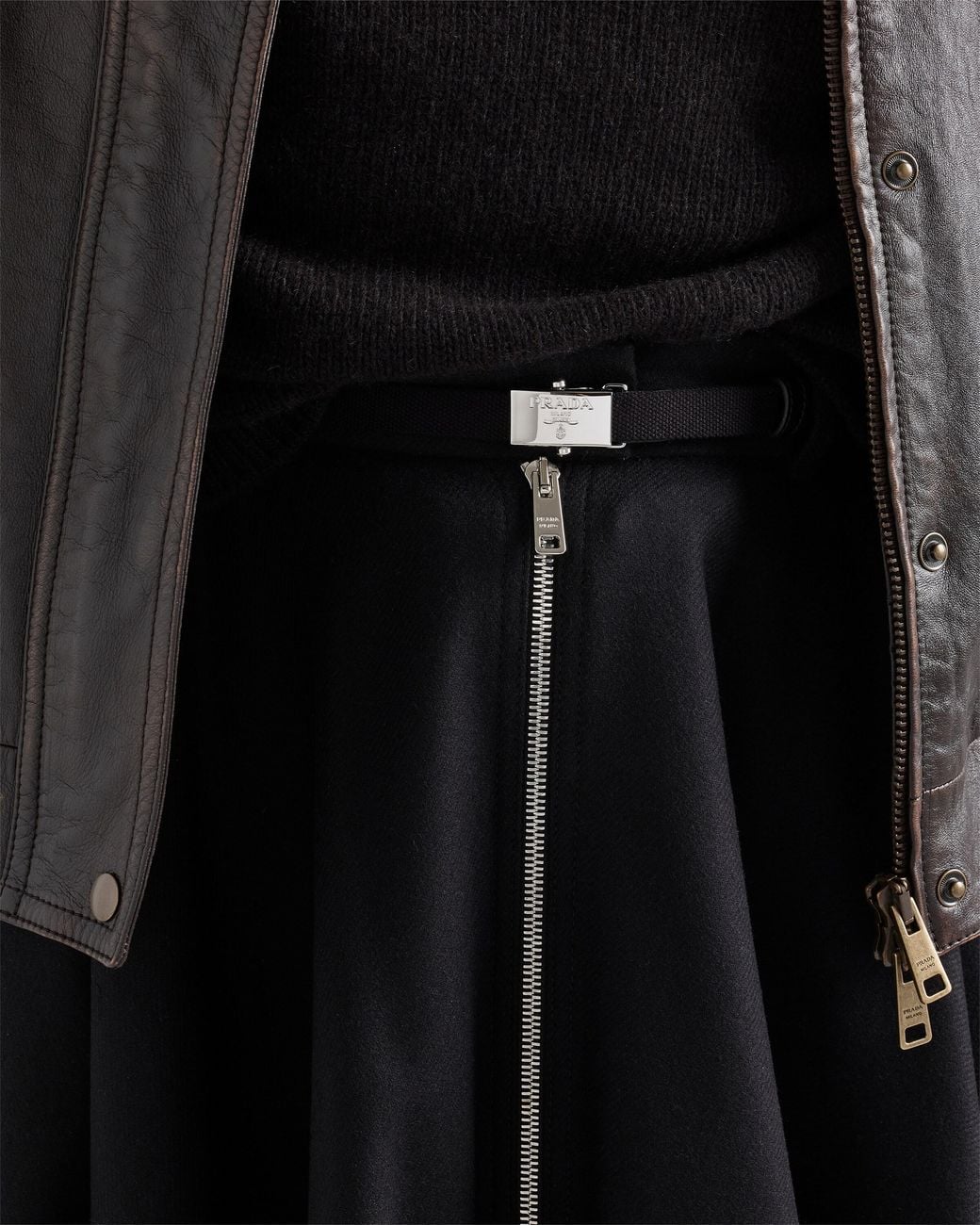 Prada Black Re-Wool Skirt