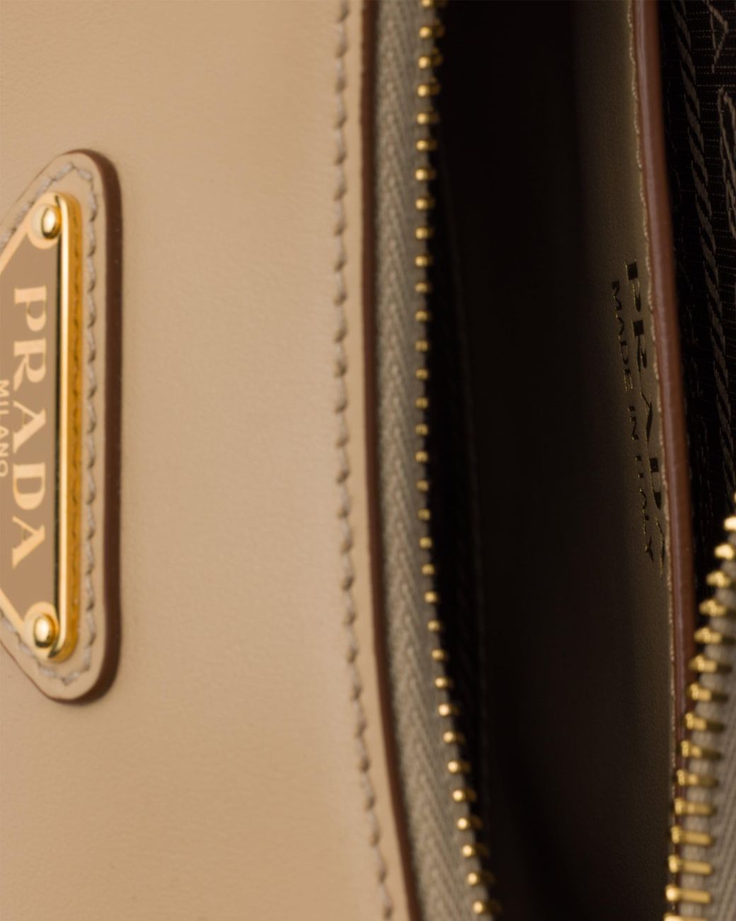 Prada Metallic Arqué Mini Leather Shoulder Bag