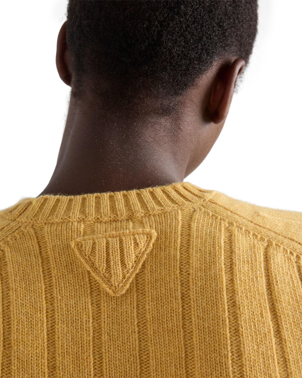 Prada Yellow Re-Cashmere Crew-Neck Sweater