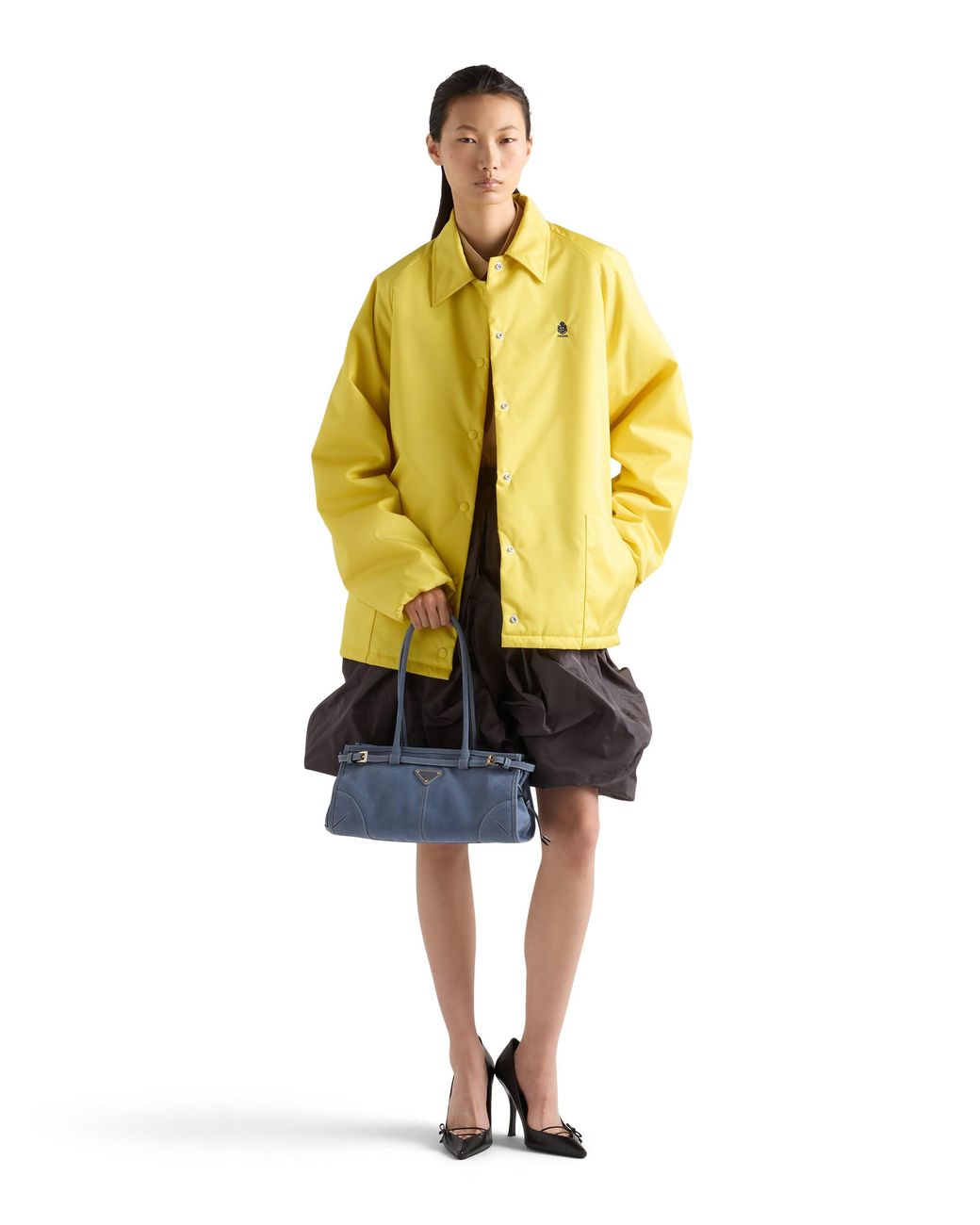 Prada Blue Bonnie Medium Nubuck Leather Handbag