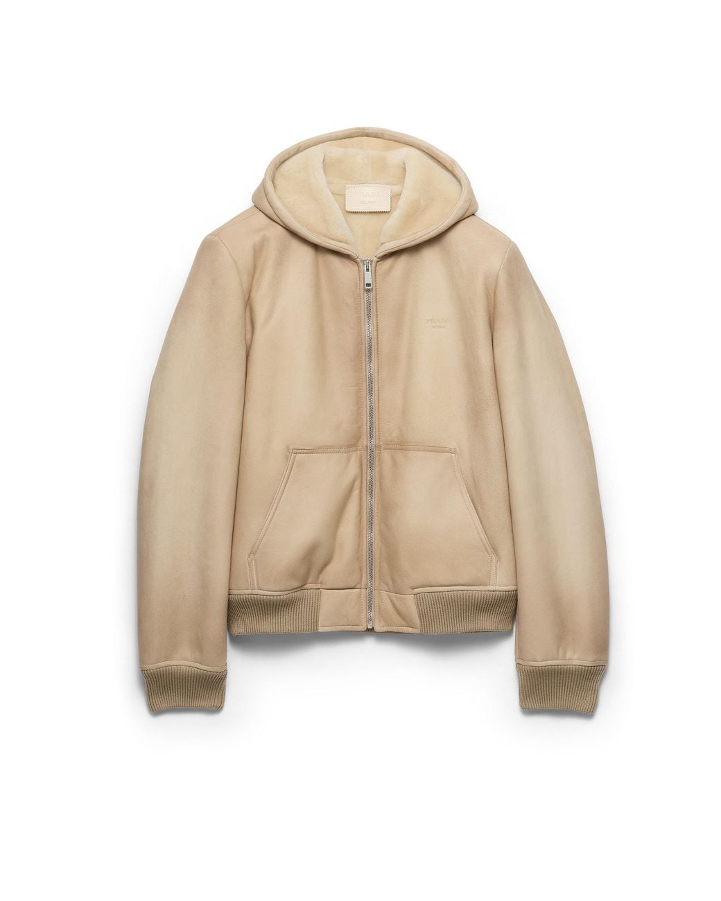 Prada Natural Shearling Bomber Jacket for men