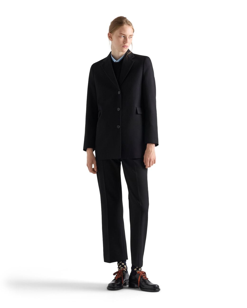Prada Black Single-Breasted Gabardine Jacket