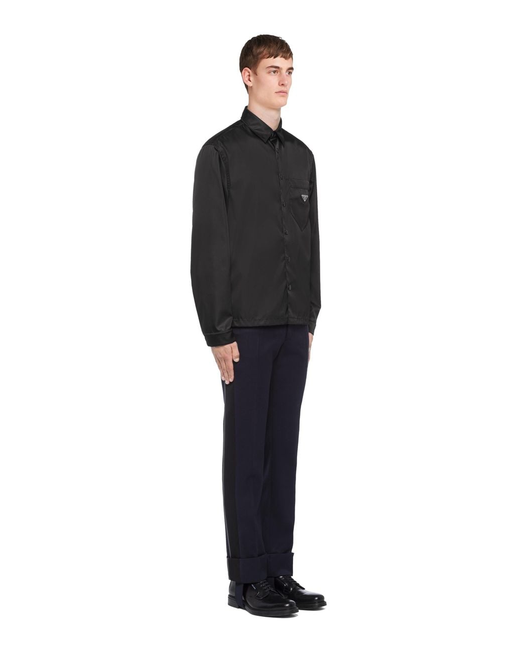 Camicia Imbottita Con Stampa di Prada in Black da Uomo