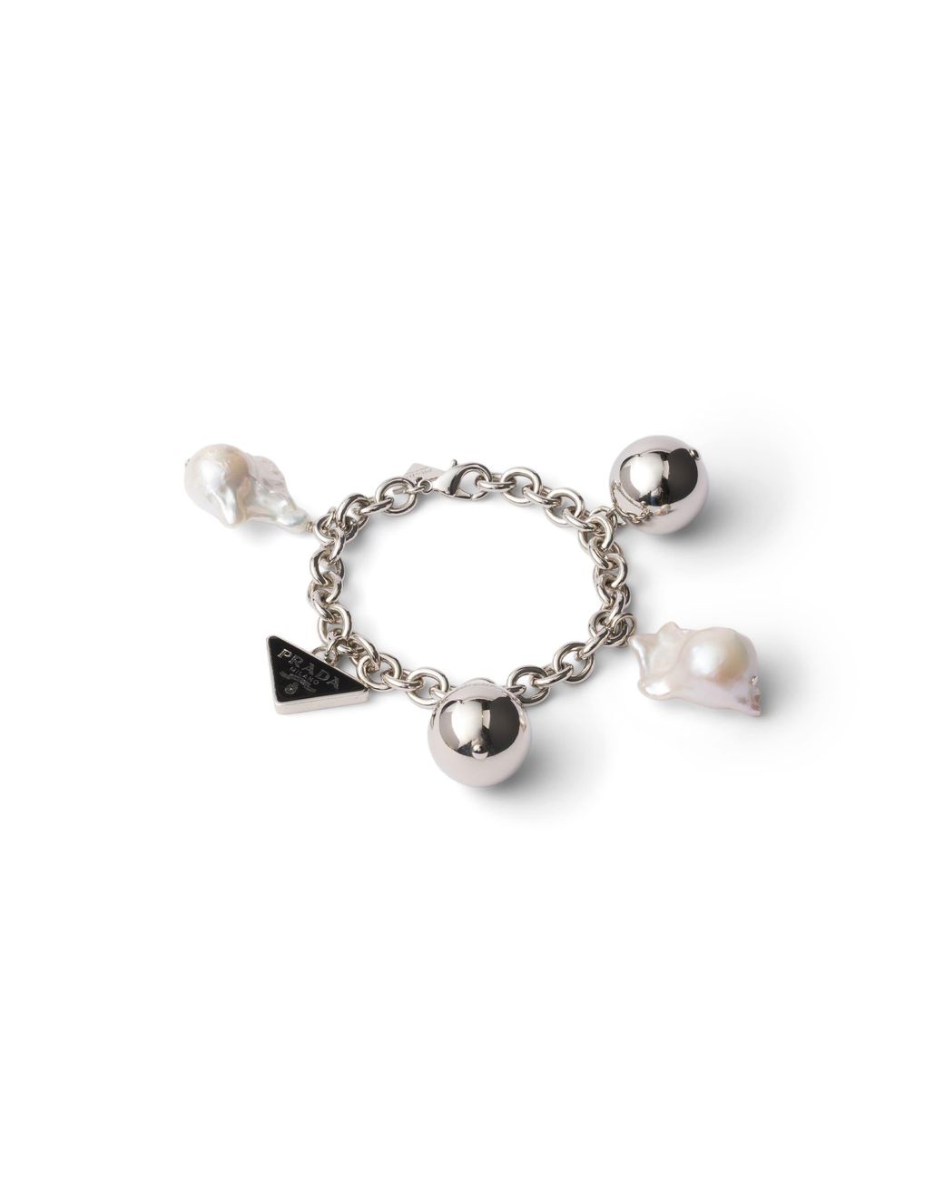 Prada Multicolor Metal Bracelet With Pearls