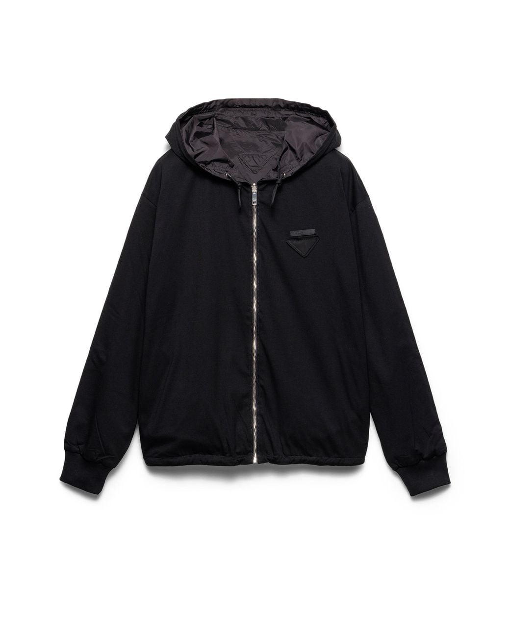 Prada Black Reversible Jersey Hoodie