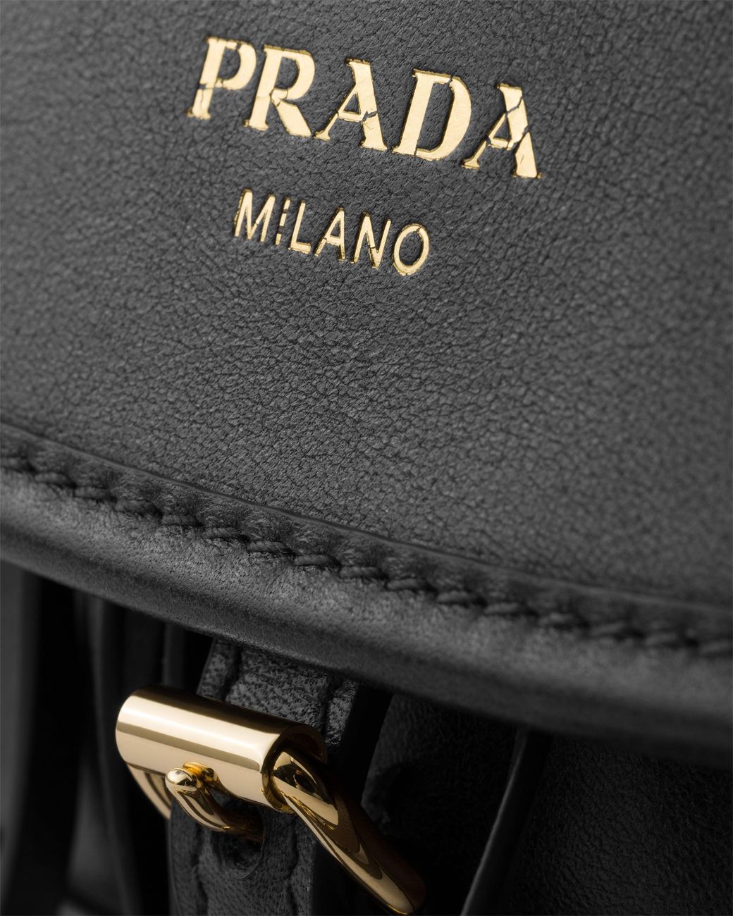 Prada Black Corsaire Aged Leather Mini Shoulder Bag
