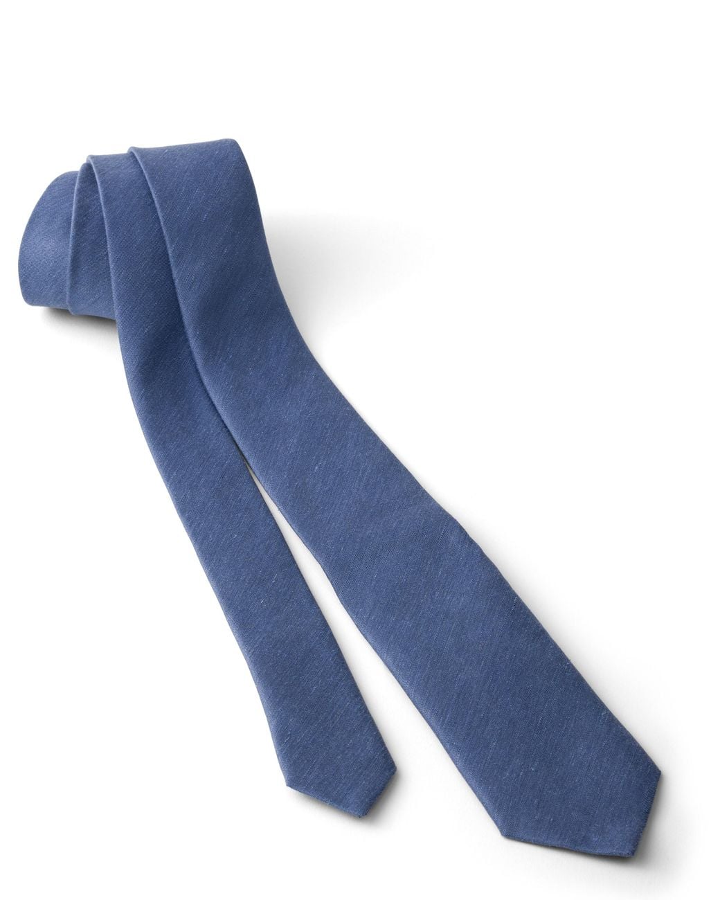 Prada Blue Silk And Linen Tie for men