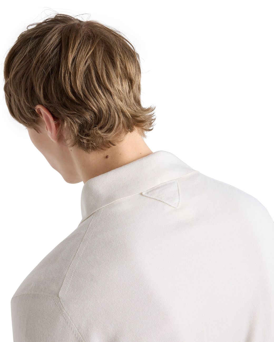 Prada White Cashmere And Silk Polo Shirt for men