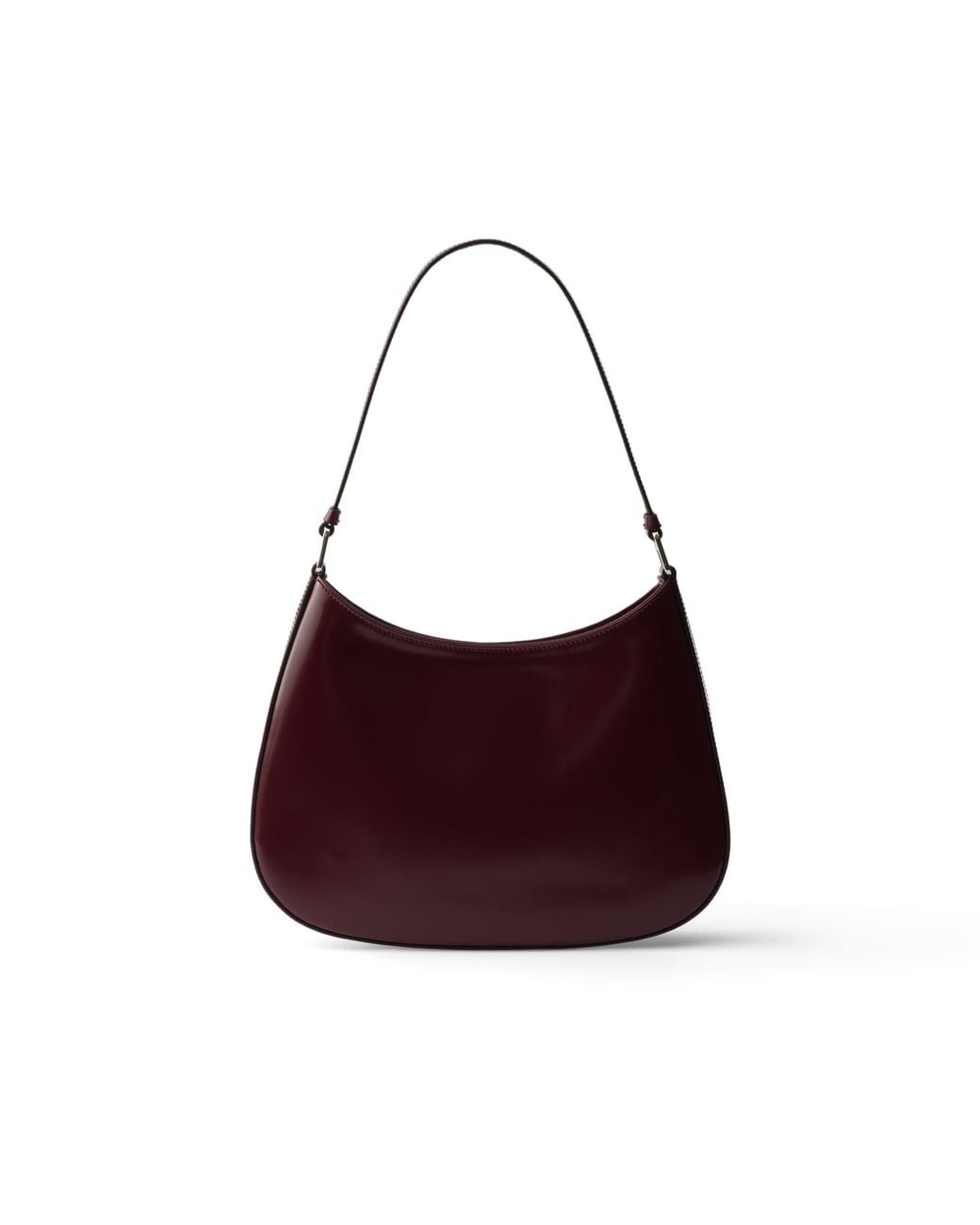 Prada Purple Cleo Brushed Leather Shoulder Bag, Burgundy