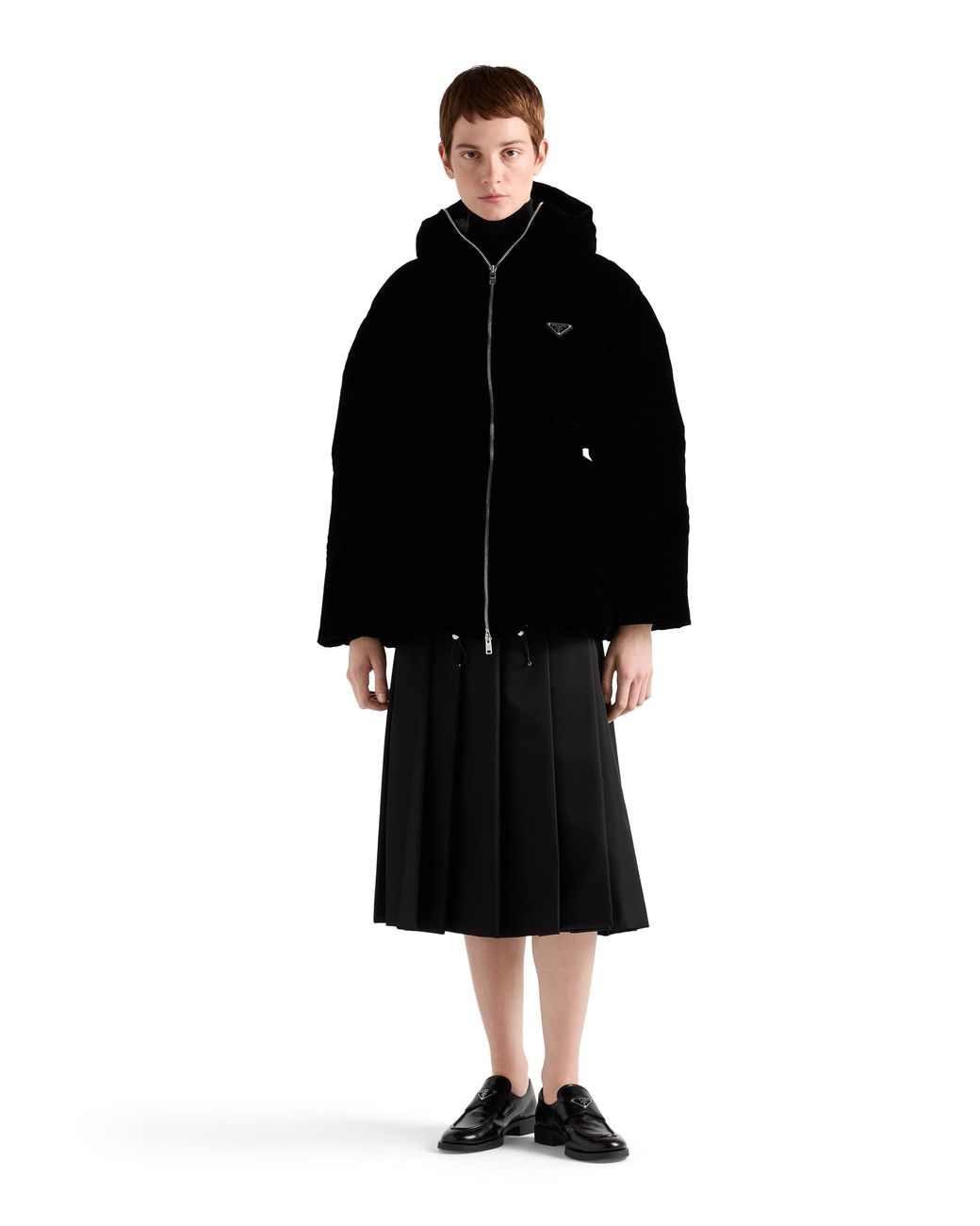 Prada Black Velvet Down Jacket