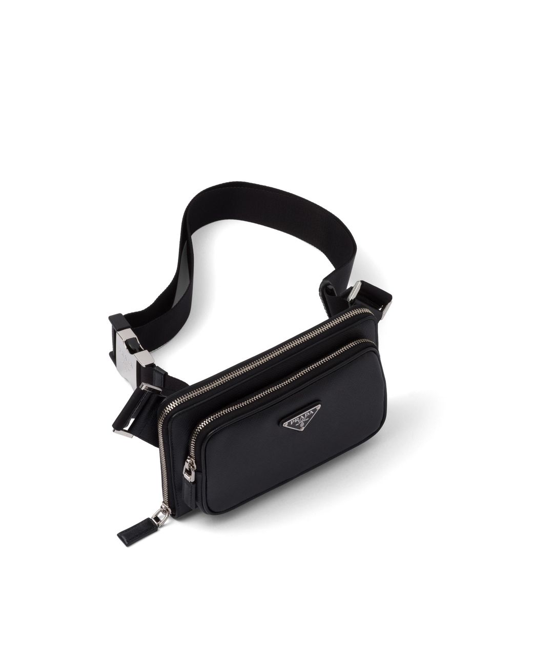 Prada Black Saffiano Leather Belt Bag for men
