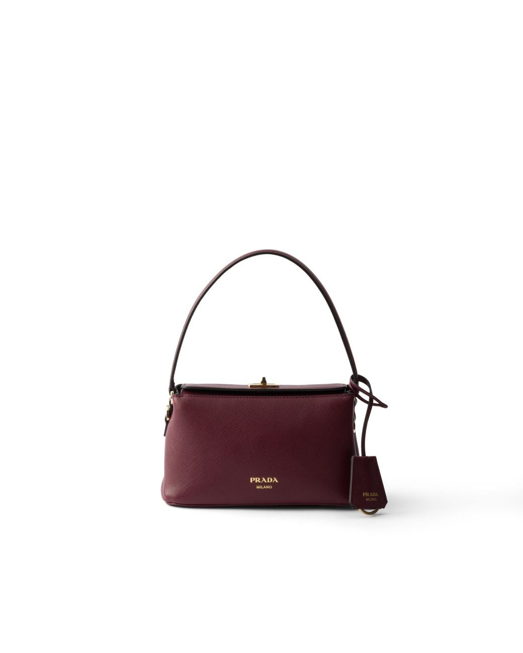 Prada Purple Midi Saffiano Bag, Burgundy