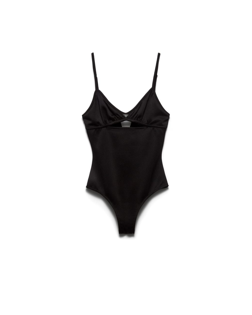 Prada Black Interlock Fabric One-Piece Swimsuit