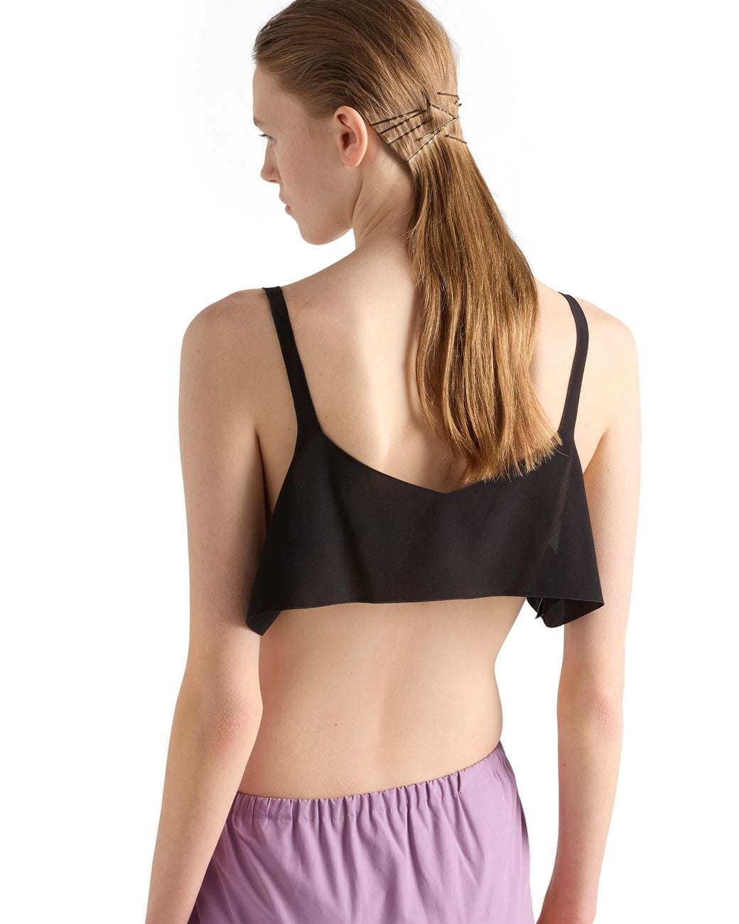Prada Black Crepe De Chine Top