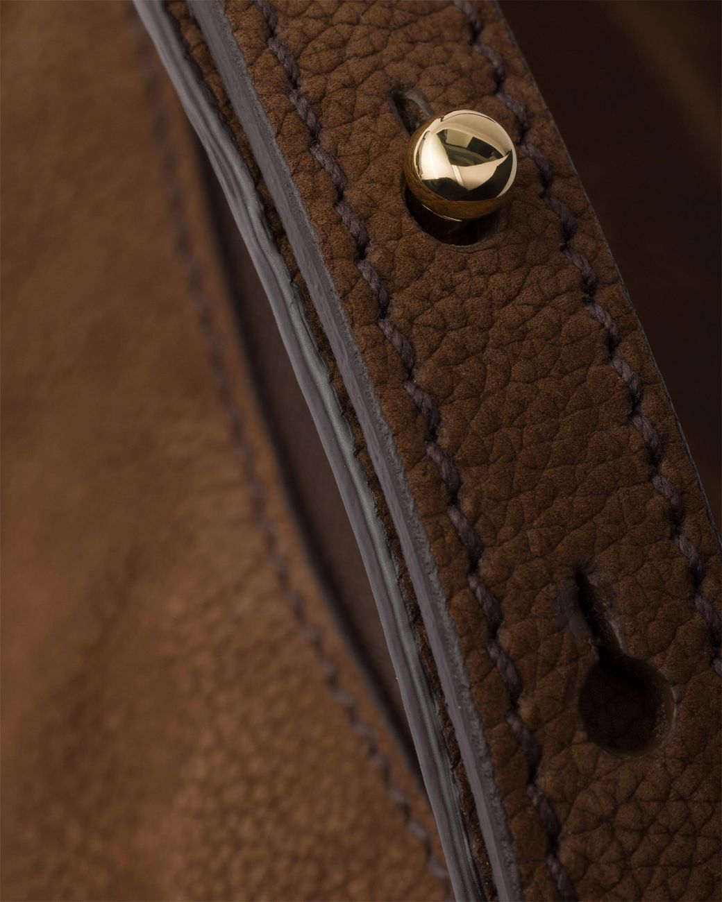 Prada White Arqué Small Nubuck Leather Bag, Cocoa