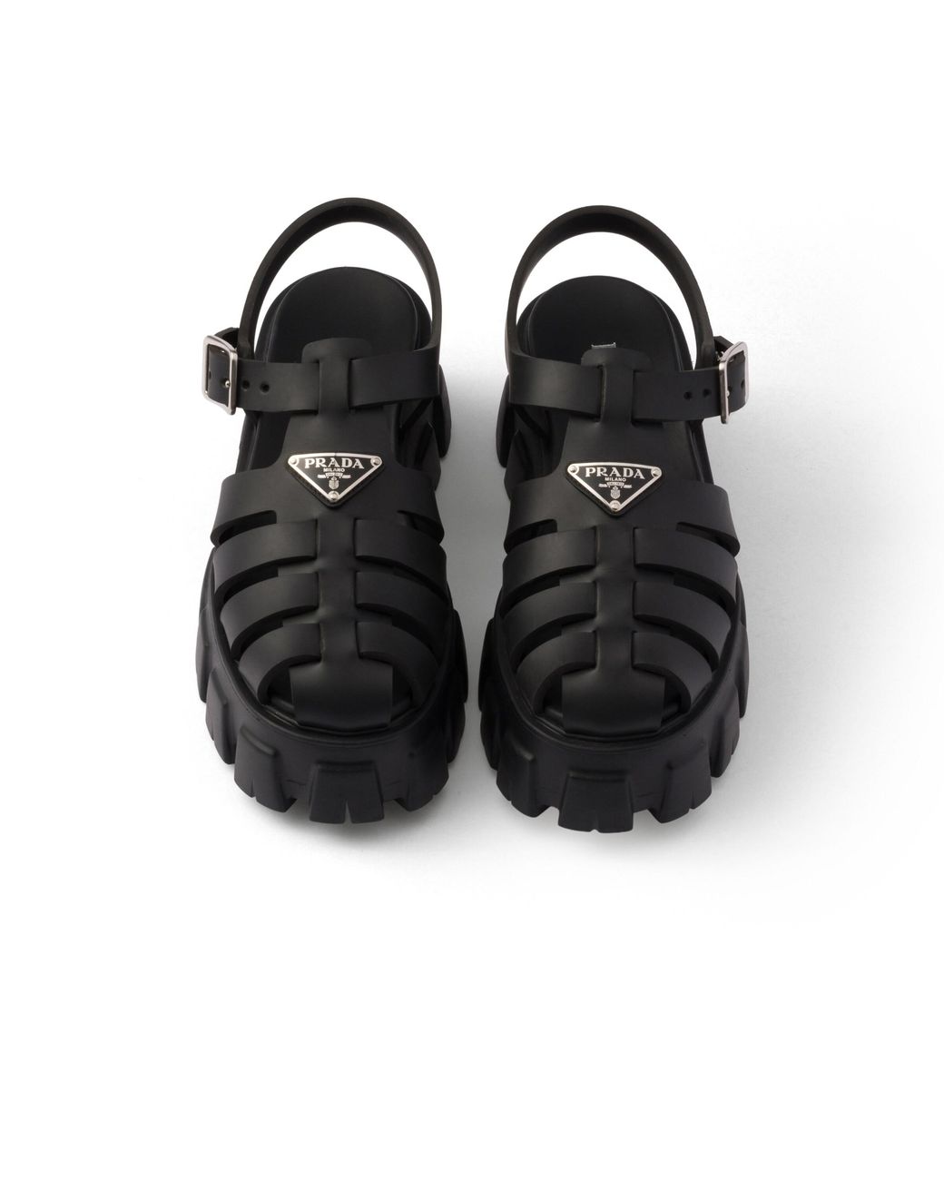 Sandales Monolith En Gomme, Femme, Taille Prada en coloris Black