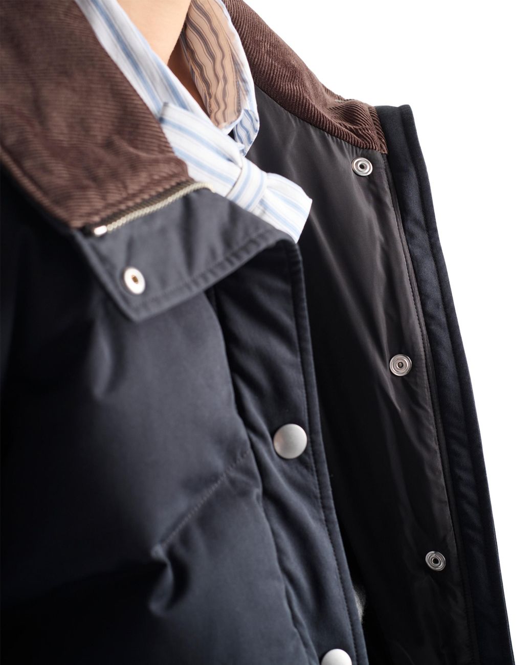 Prada Blue Cropped Compact Poplin Down Jacket