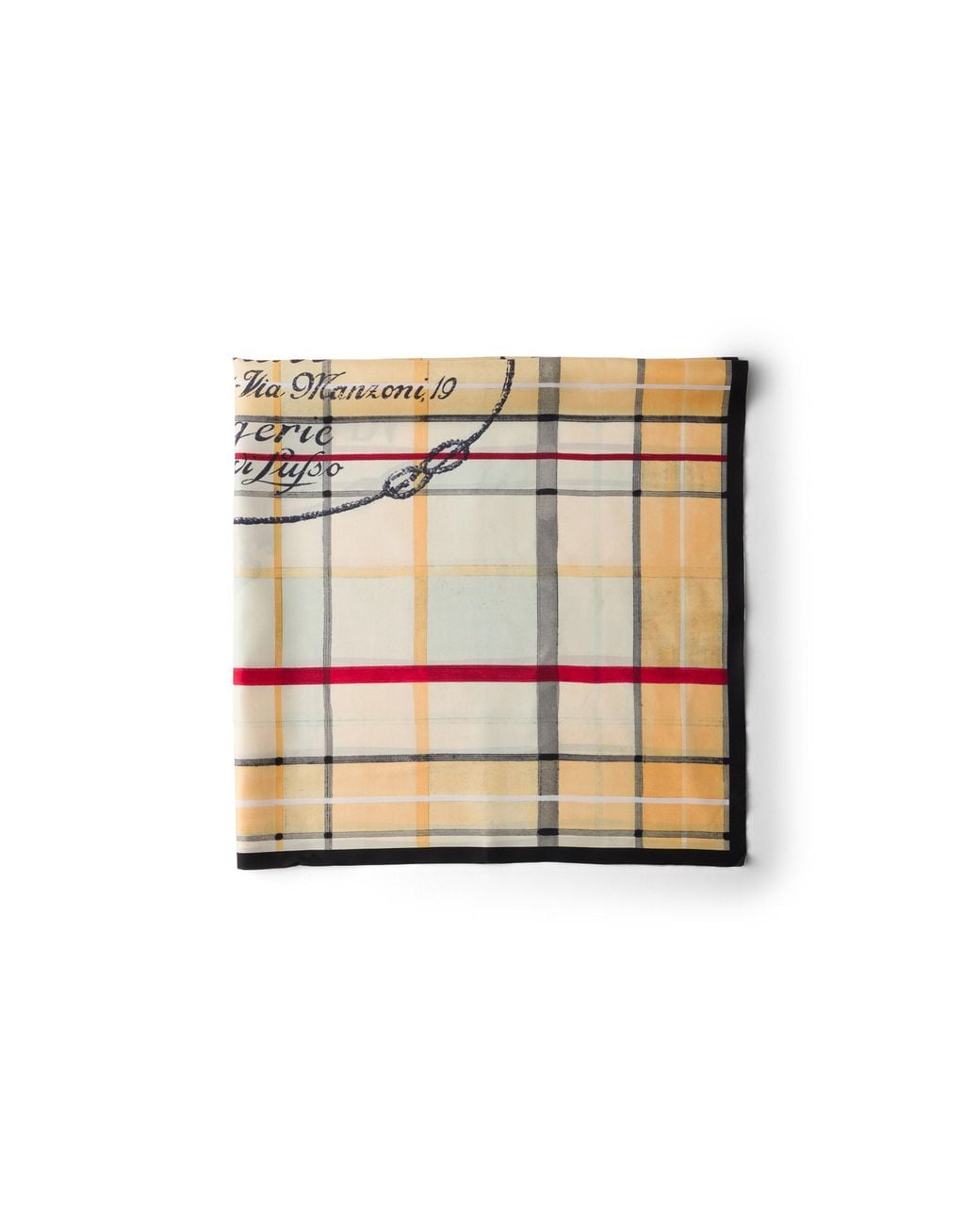 Prada Natural Printed Silk Twill Scarf 90