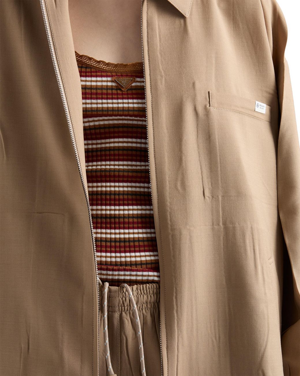 Prada Brown Striped Cotton Top