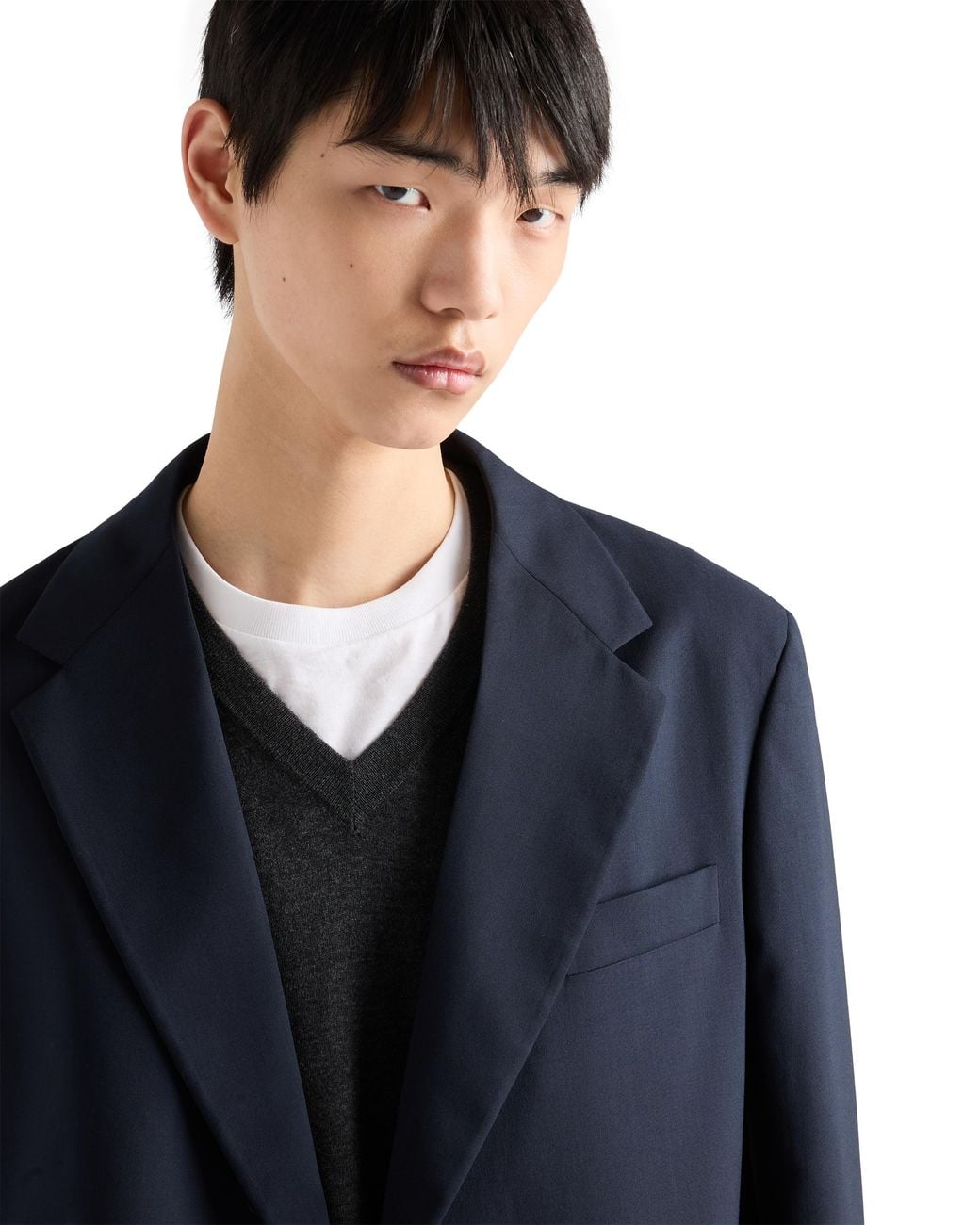 Prada Blue Single-Breasted Cashmere Jacket for men