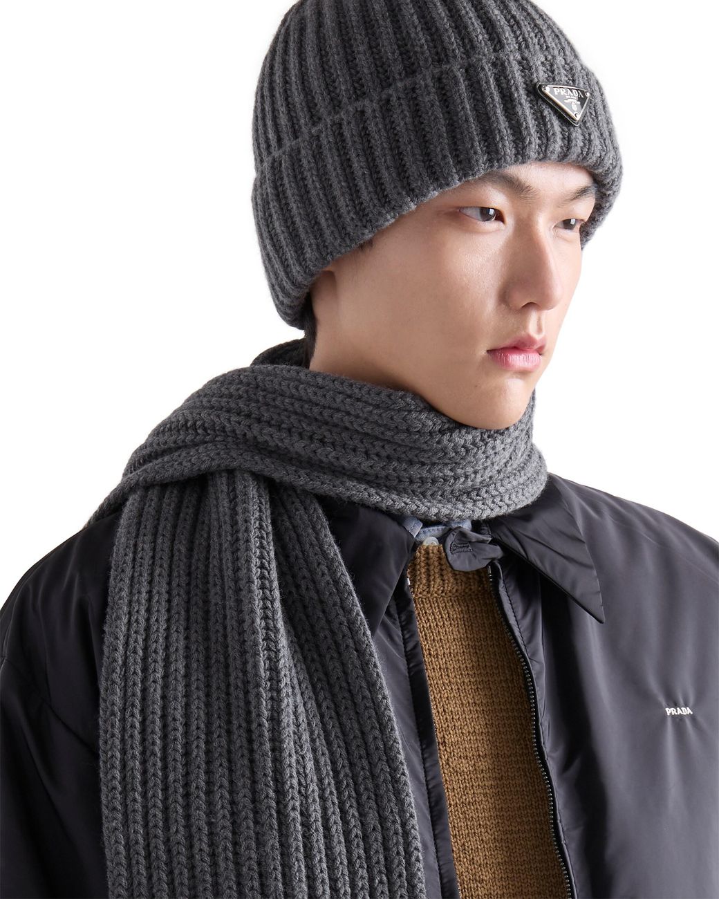 Prada Black Wool Scarf for men
