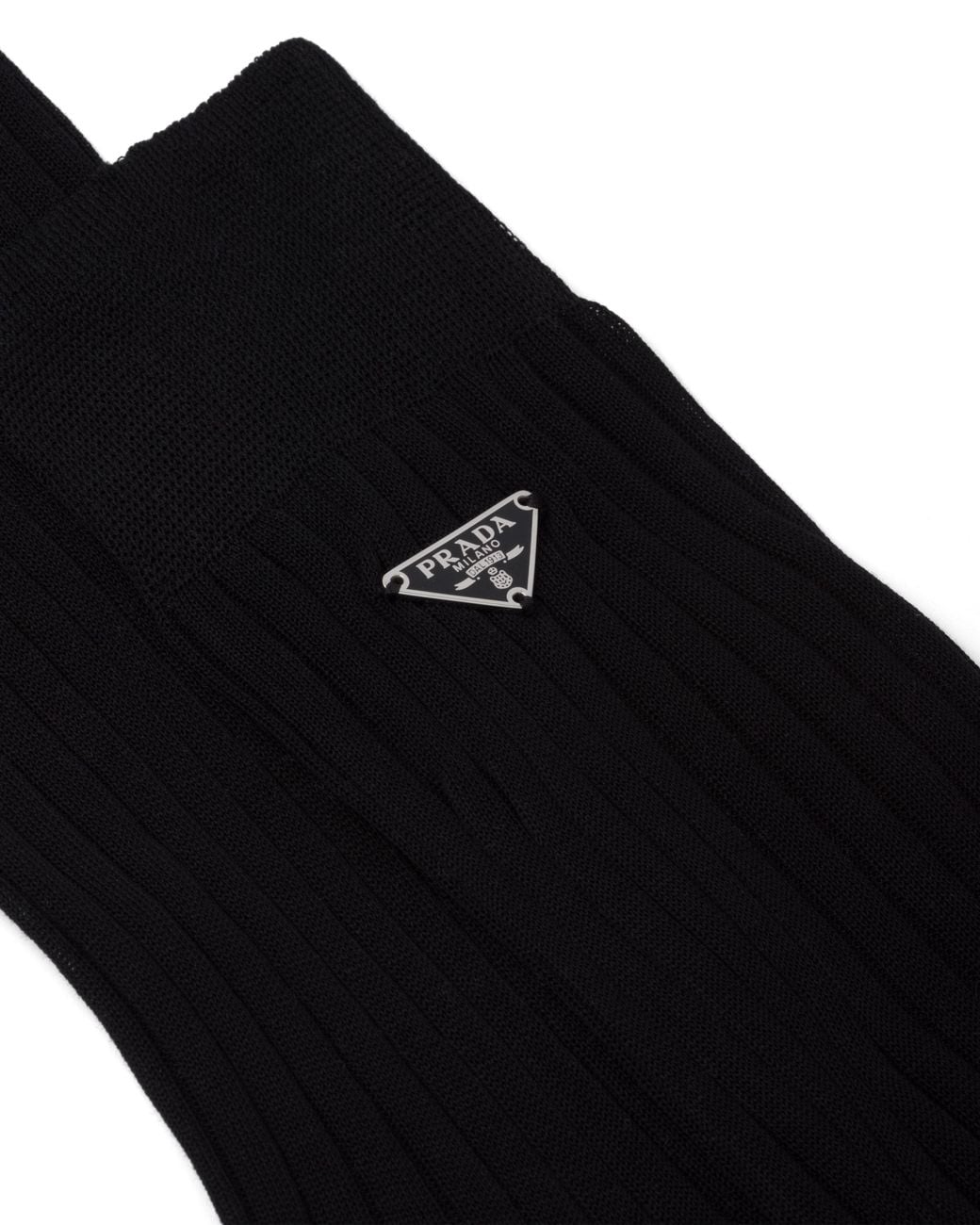 Prada Black Superfine Ribbed Socks