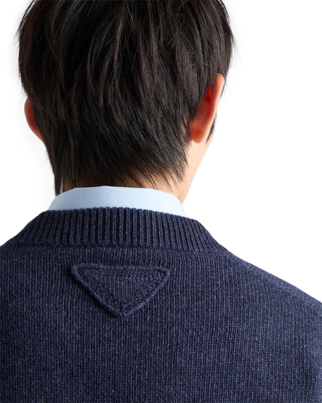 Prada Blue Re-Cashmere V-Neck Sweater for men