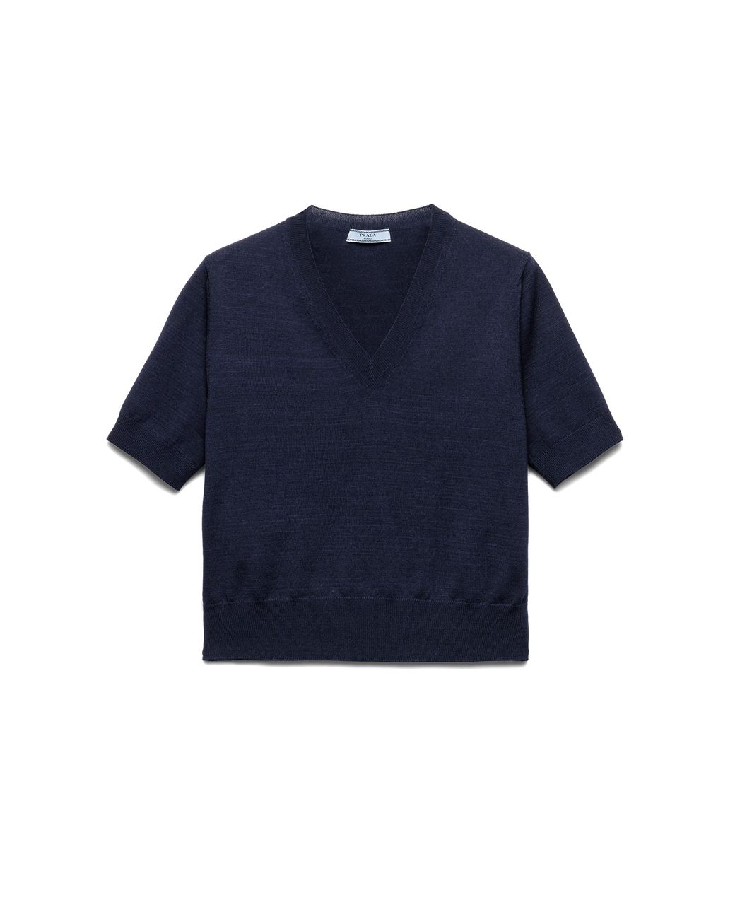 Prada Blue V-Neck Wool Sweater