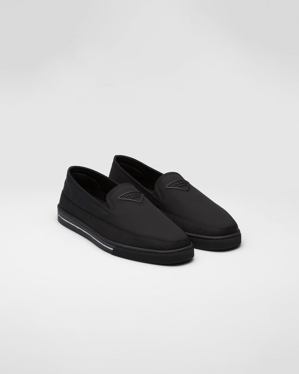 Prada Nylon Slip-on Sneakers in Black for Men | Lyst