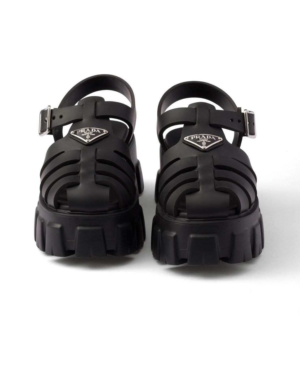 Sandales Monolith En Gomme, Femme, Taille Prada en coloris Black