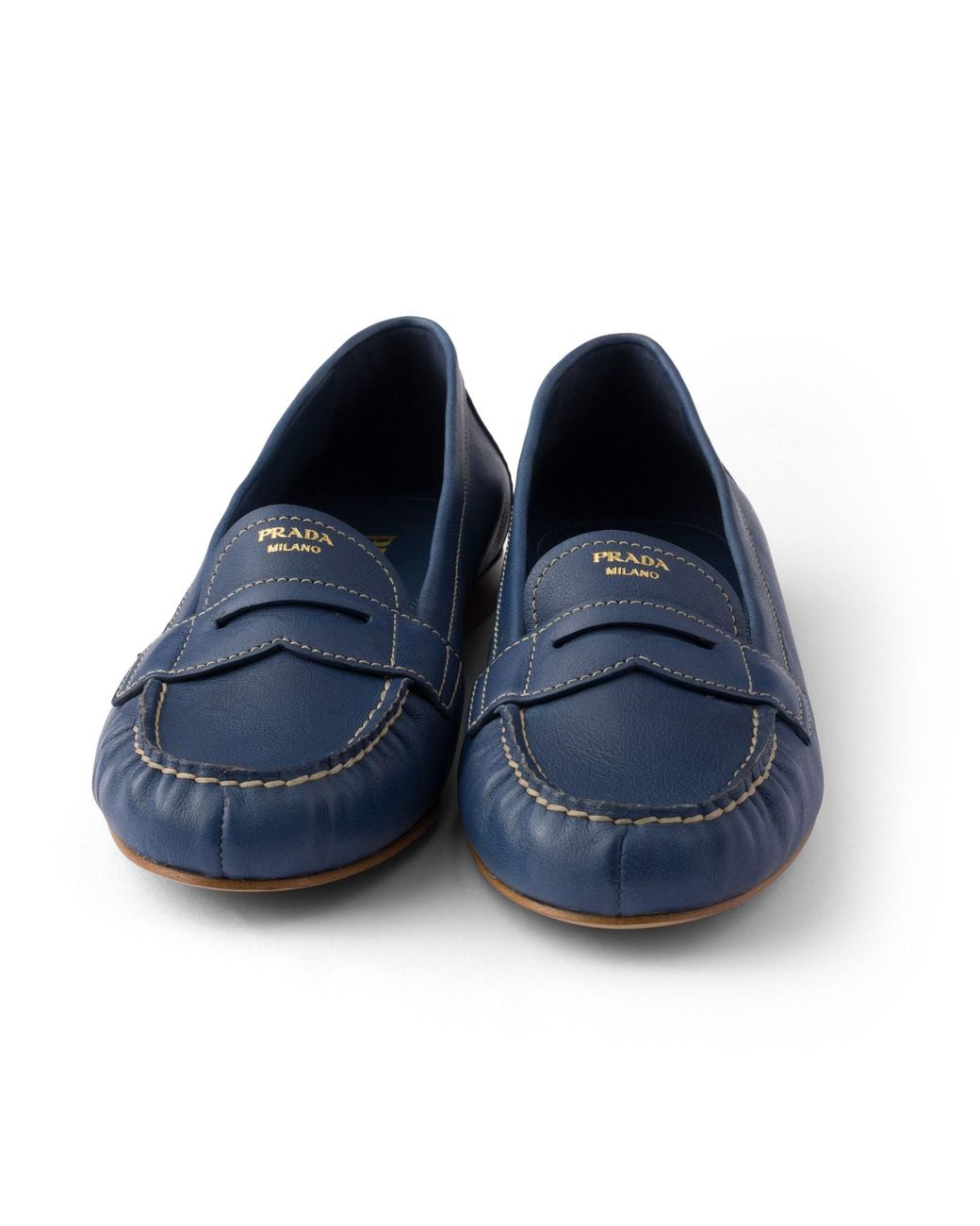 Prada Blue Leather Loafers