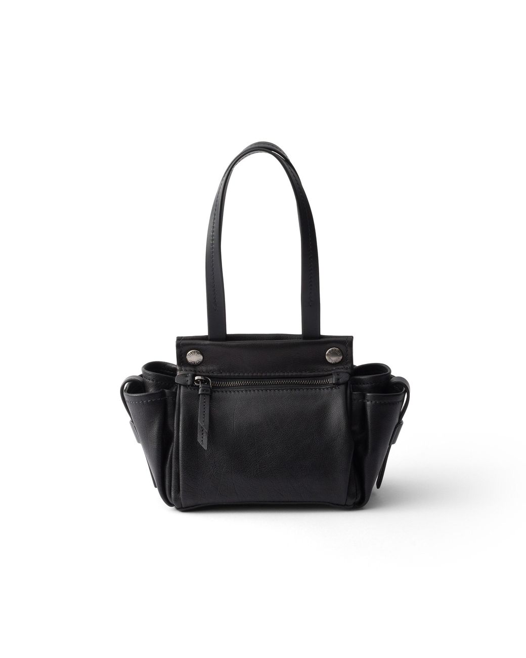 Prada Black Route Leather Mini Tote Bag