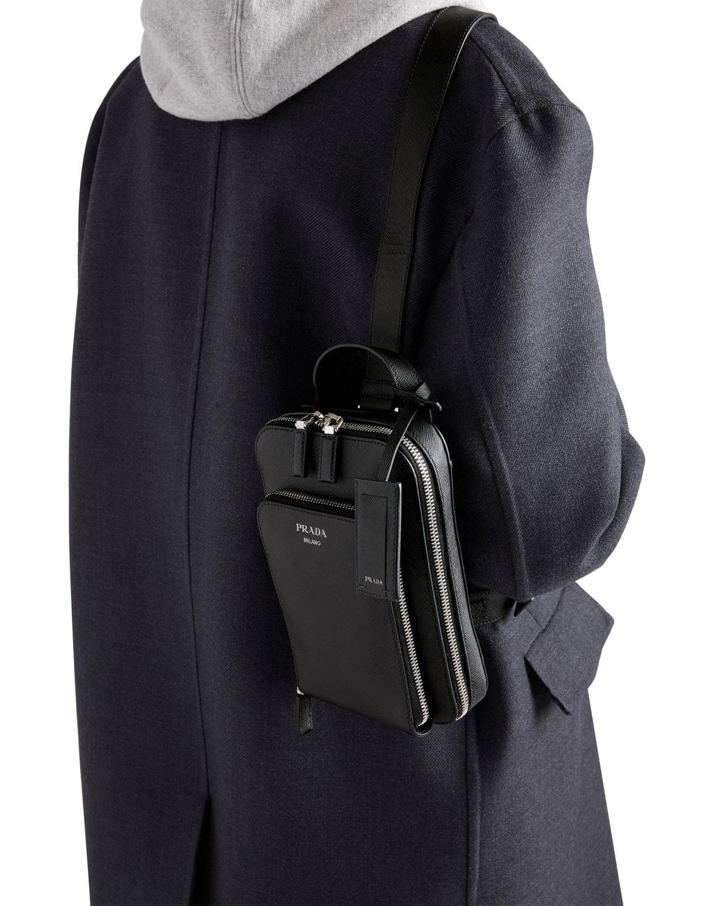 Prada Black Saffiano Leather Backpack for men