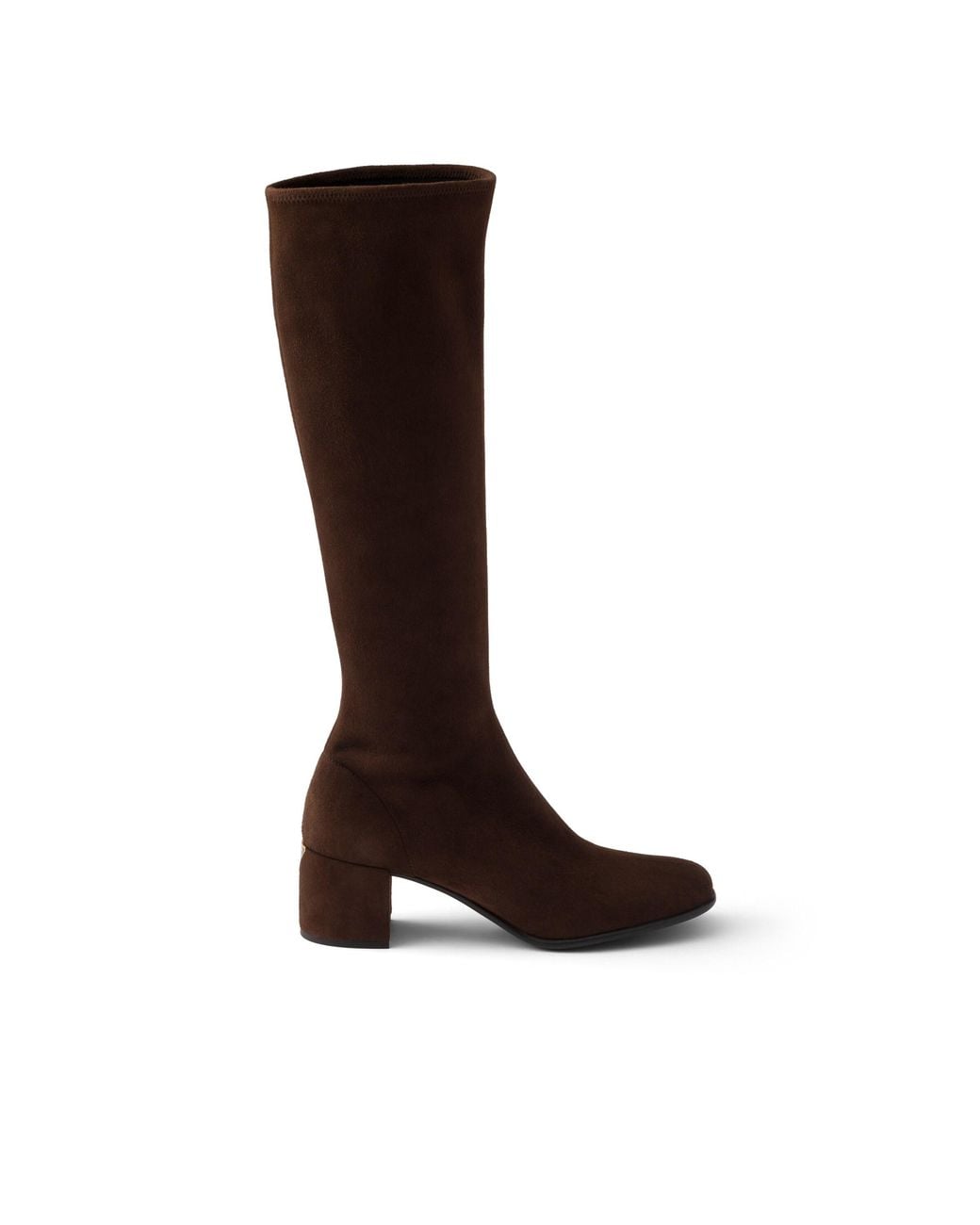 Prada Brown Stretch Suede Boots, Dark